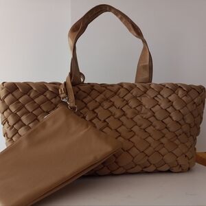 Bcbgmaxazria Women's Small Neoprene Woven Tote Bag Large